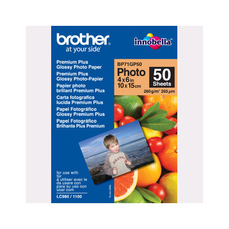 Brother 10x15 Glossy Inkjet Fotopapir BP71GP50 260g (50ark)