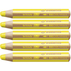 Stabilo woody 880-205 Gul tyk farveblyant 5stk