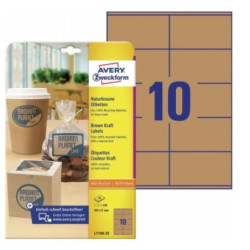 Naturbrune etiketter 105x57mm 25ark