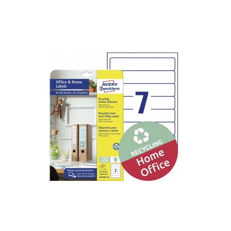 Etiketter til smalle ringbind 192x38mm 10ark Etiketter til smalle ringbind 192x38mm 10ark
