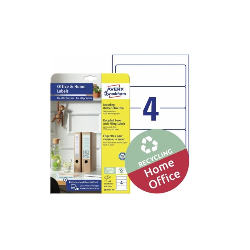 Etiketter til brede ringbind 192x61mm 10ark Etiketter til brede ringbind 192x61mm 10ark