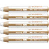 Stabilo woody 880-100 Hvid tyk farveblyant 5stk