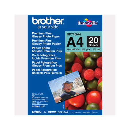 A4 Brother BP71GA4 Glossy Inkjet papir 260g (20ark)