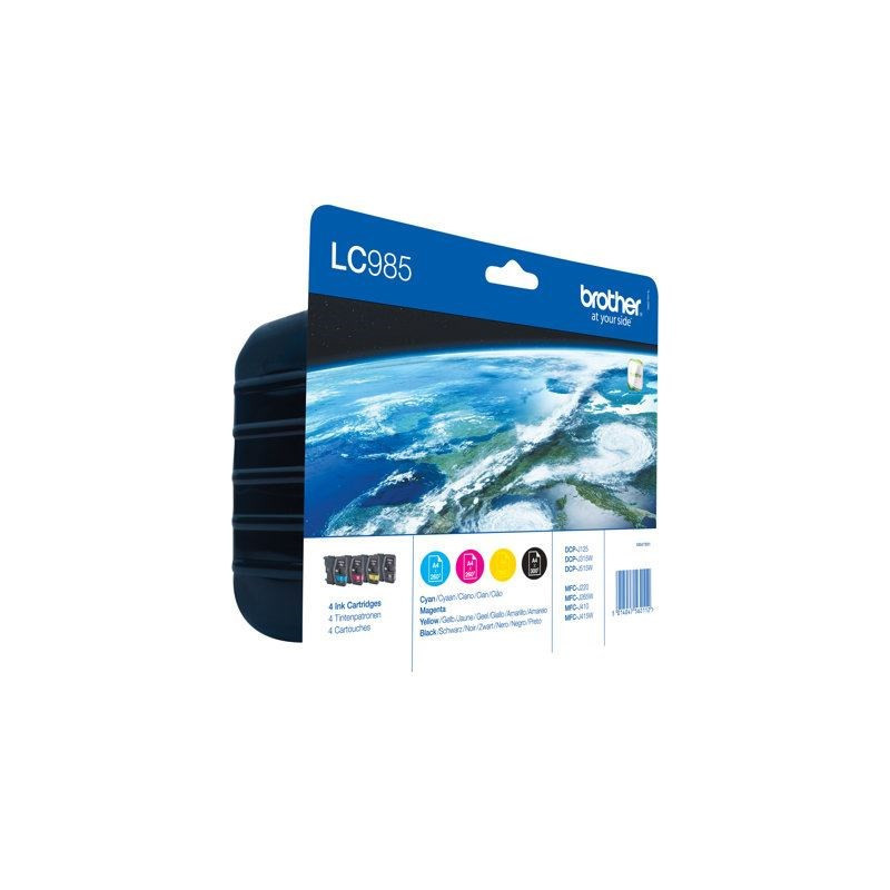 LC985 Value pack C + M + Y + BK - 1 af hver farve