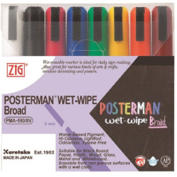 Marker Posterman wet-wipe 6mm 8-set