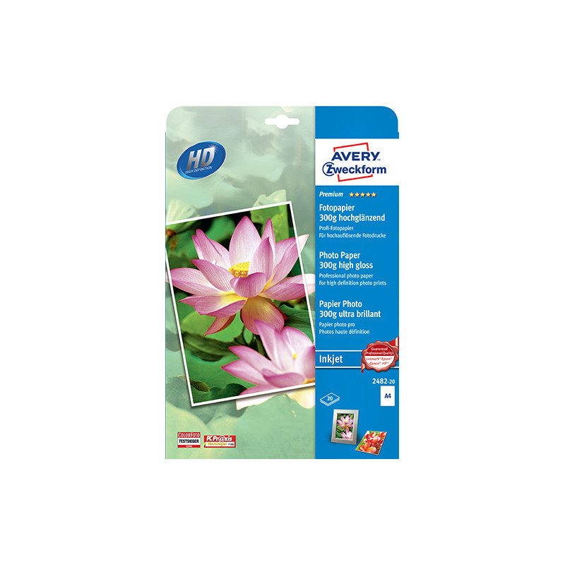 Avery 2482-20 blaekprinter fotopapir