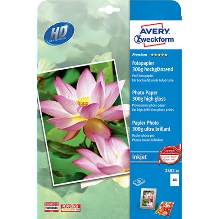 Avery 2482-20 blaekprinter fotopapir