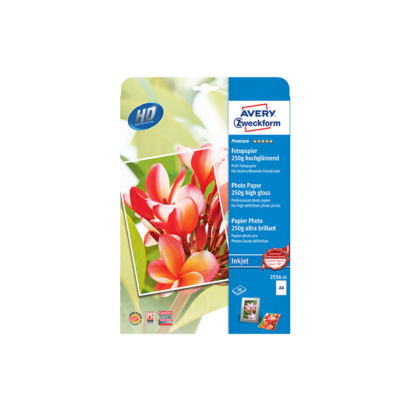 Avery 2556-20 blaekprinter fotopapir
