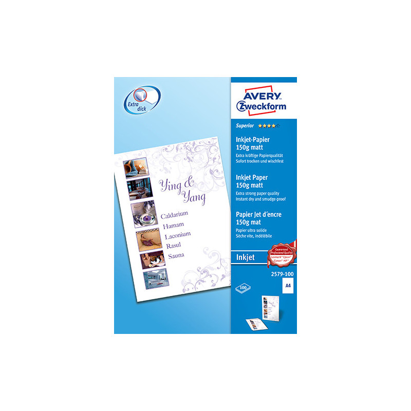 Avery 2579-100 blaekprinter fotopapir
