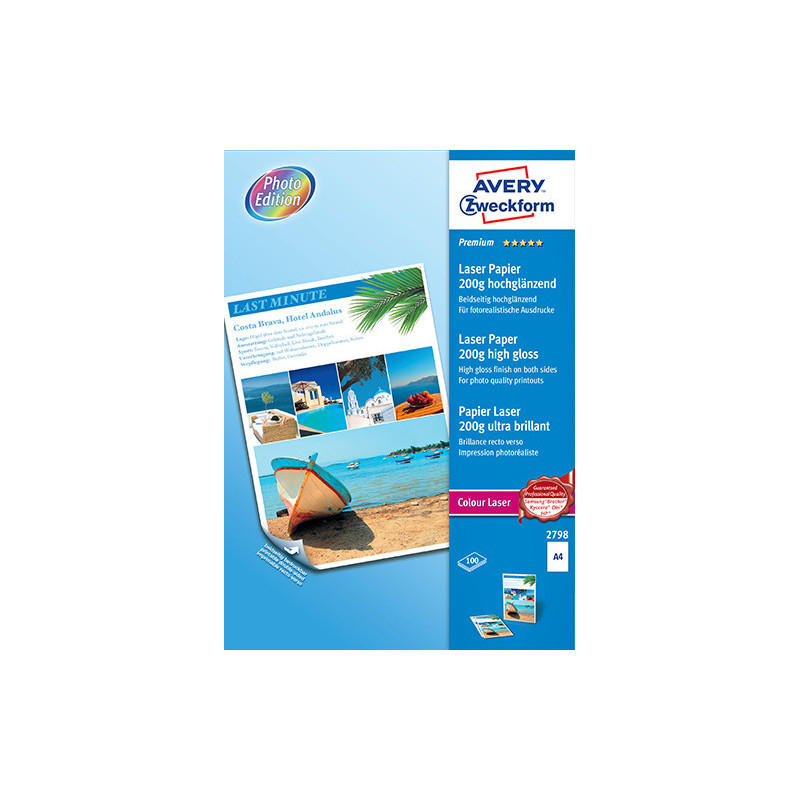 Avery 2798 Premium Glossy laser foto papir