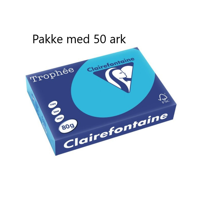 Blåt A4 Papir 80g print og kopi 50ark
