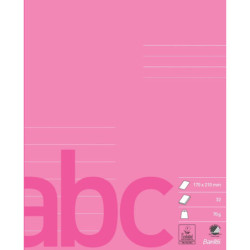 Skolehæfte 17x21 7 linjer 32 blade pink
