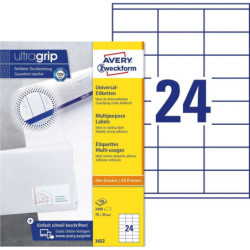 Avery 3422 hvide labels 24 pr.ark