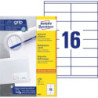 Avery 3423 hvide labels 16 pr.ark