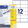 Avery 3424 hvide labels 12 pr.ark 105x48 100ark (Udsalg få stk)