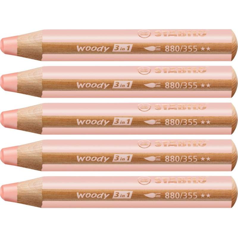 Stabilo woody 880-355 Hudfarve tyk farveblyant 5stk