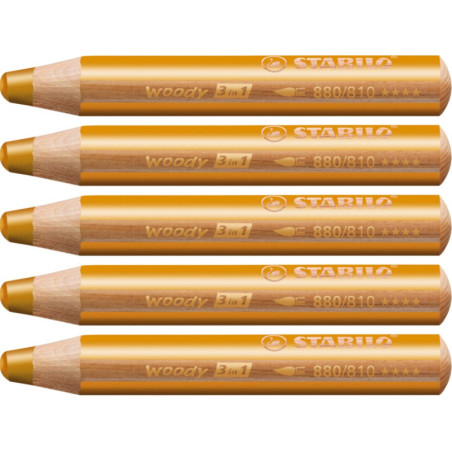 Stabilo woody 880-810 Guld tyk farveblyant 5stk