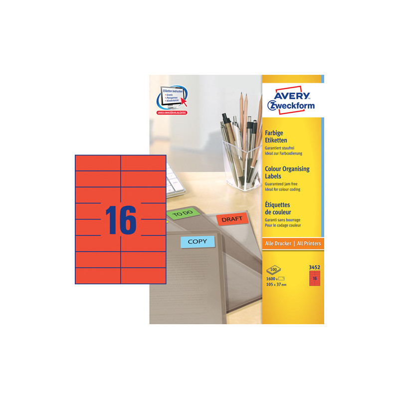 Avery 3452 Universale Labels-Etiketter