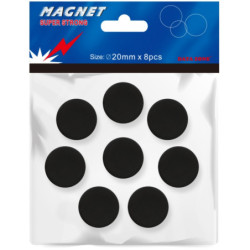 Magneter 20mm sort 8stk