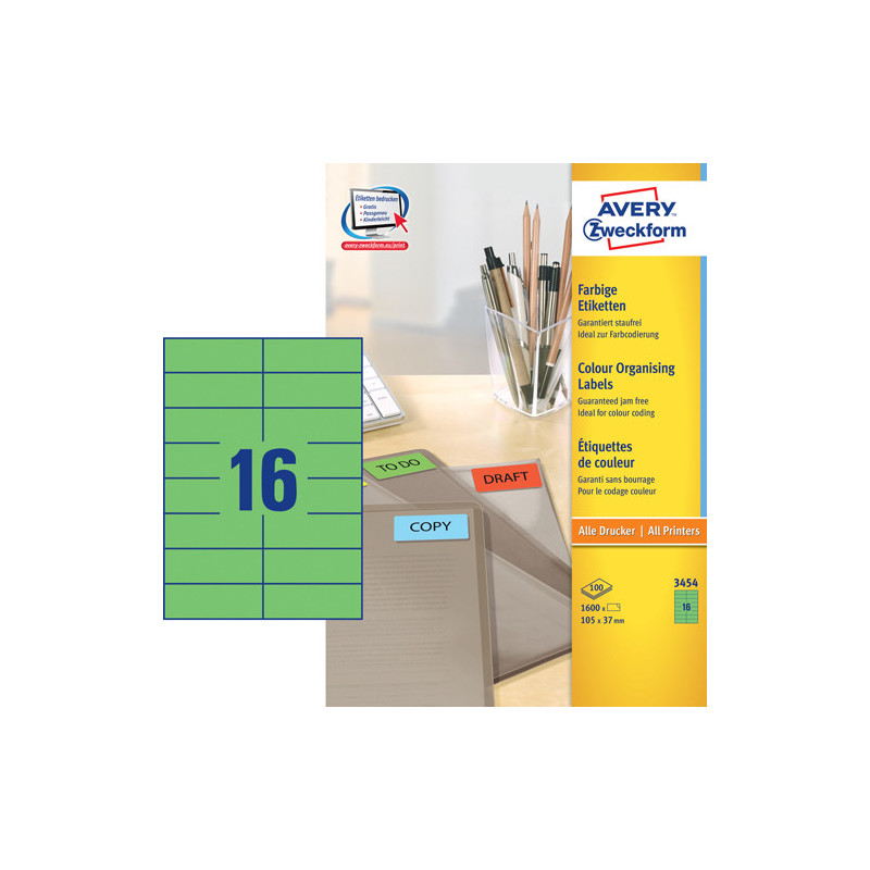 Avery 3454 Universale Labels-Etiketter
