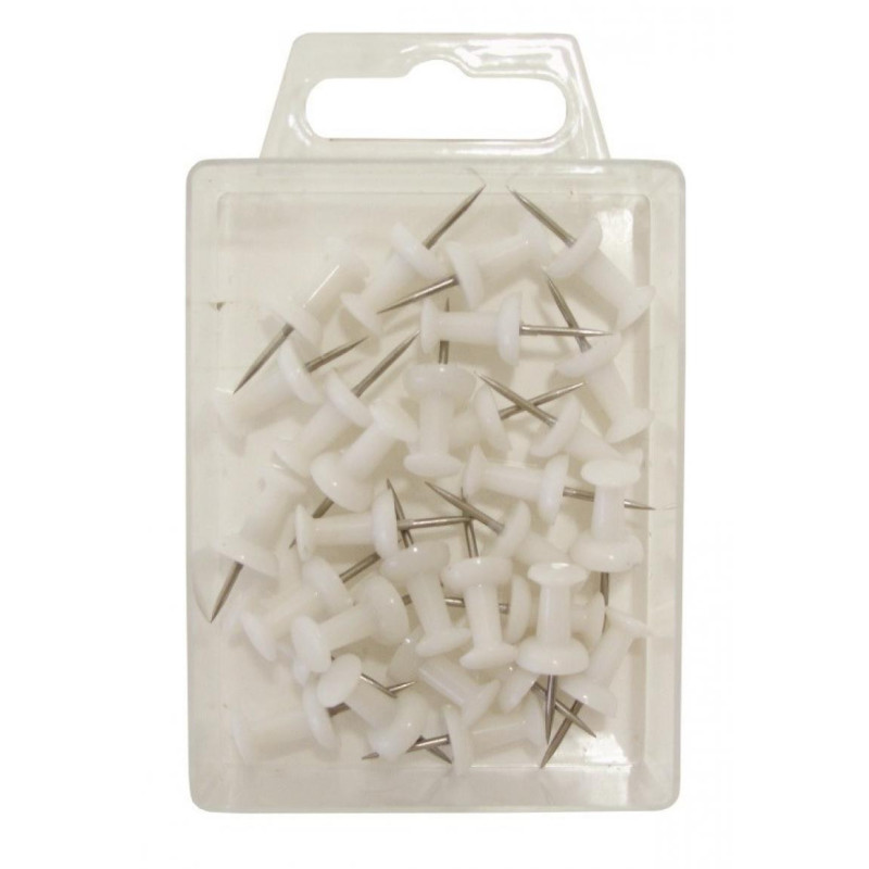 Kortnål Push Pin hvid 30stk Kortnål Push Pin hvid 30stk