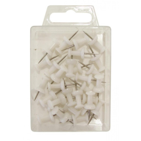 Kortnål Push Pin hvid 30stk