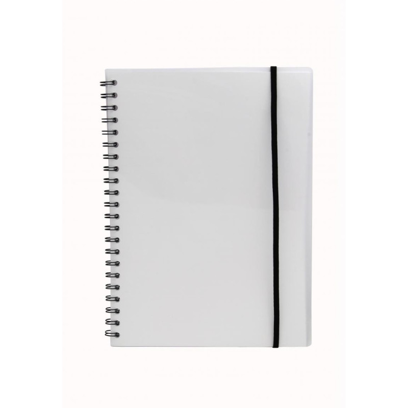 Notesbog A4 plast med spiralryg transparent