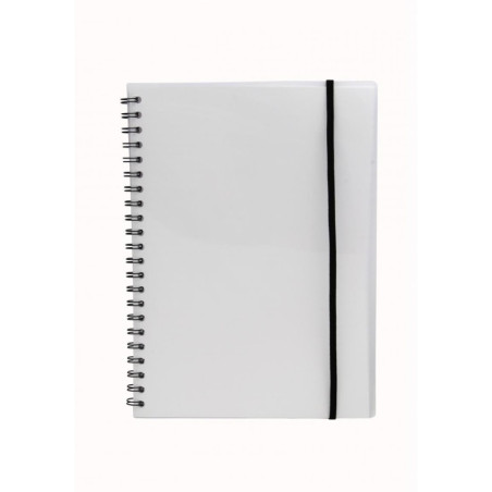 Notesbog A4 plast med spiralryg transparent