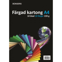 Karton A4 220 gr. ass. farver 10stk