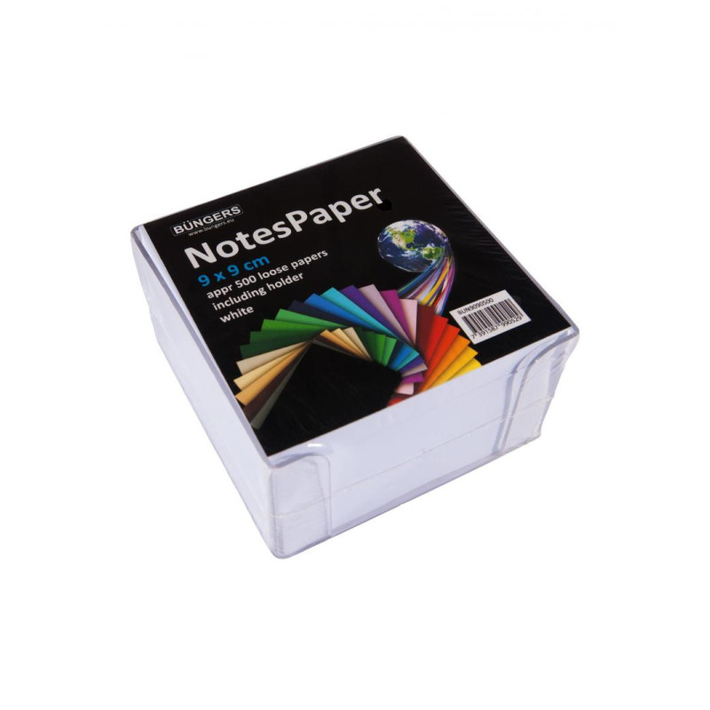 Kubusblok m-holder ikke klæb 90x90mm 500ark hvid