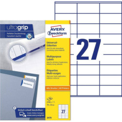 Avery 3479 hvide labels 27 pr. ark. 70x32 100ark
