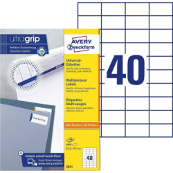 Avery 3651 hvide labels 40 pr. ark