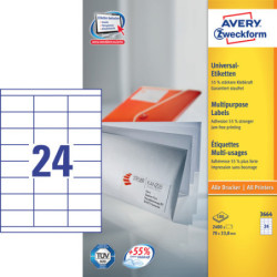 Avery 3664 hvide labels 24 pr. ark