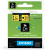 DYMO 45018 D1 Tape 12mm x 7m sort på gul