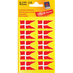 Avery 31-059 - 31059 Dansk flag klistermaerker 18X34 40stk.