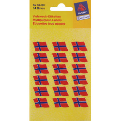 Avery 31-068 - 31068 Norsk flag klistermaerker 12X18 54stk.