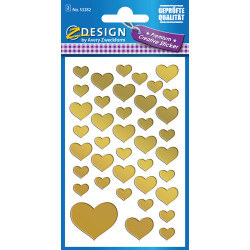 Avery 53282 Heart gold 2ark of 39 labels assorterede sizes