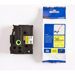 TZe tape 36mmx8m flexible sort-gul