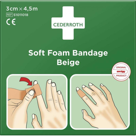 Soft Foam Bandage Beige 3cm x 4