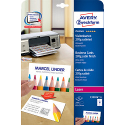 Avery C32026-25 Visitkort ultra-hvide 270g