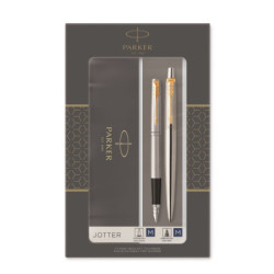 Jotter Stainless Steel GT Duoset Ballpen og Fyldepen