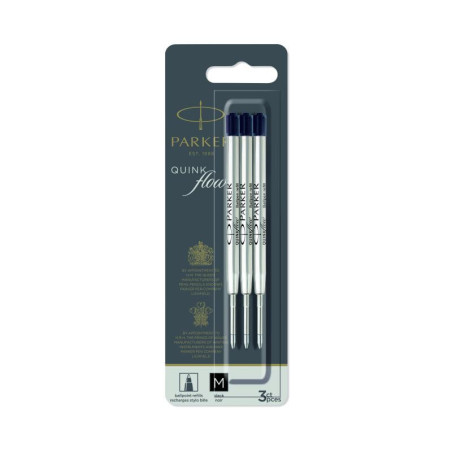 Ballpen refill Quinkflow M Black 3-pak