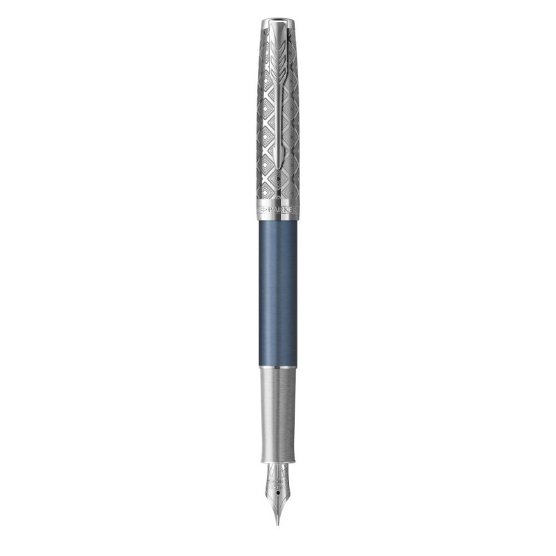 Sonnet Metal & Blue CT Fyldepen Medium Nib 18K Sonnet Metal & Blue CT Fyldepen Medium Nib 18K