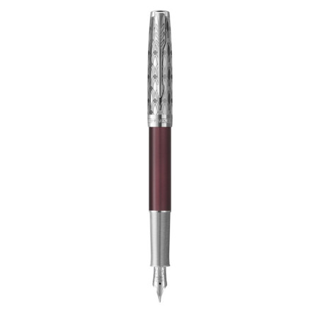 Sonnet Metal & Red CT Fyldepen Medium Nib 18K
