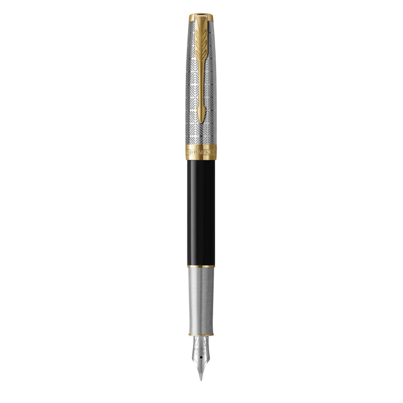 Sonnet Metal & Black GT Fountain Pen Fine Nib 18K Sonnet Metal & Black GT Fountain Pen Fine Nib 18K