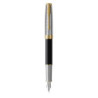 Sonnet Metal & Black GT Fountain Pen Fine Nib 18K