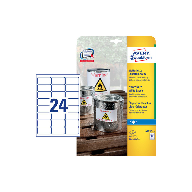 Avery J4773-10 Heavy duty etiketter