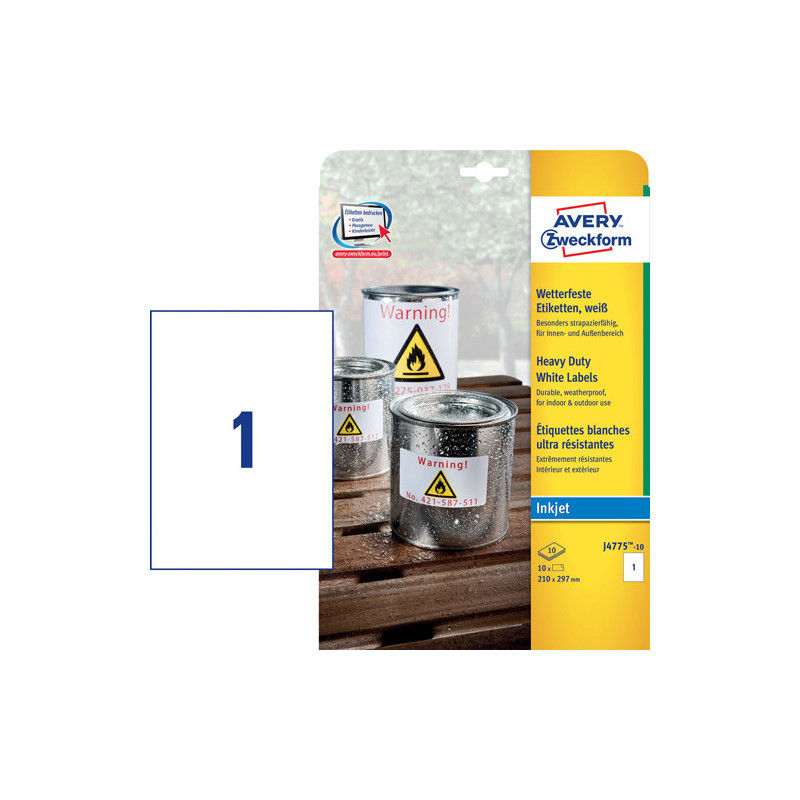 Avery J4775-10 Heavy duty etiketter