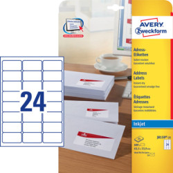 Avery J8159-25 Adresse etiketter små kuverter 24 pr. ark 63.5 x 33.9 25 ark