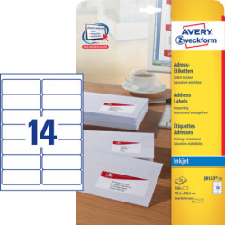 Avery J8163-25 Adresse etiketter DL kuverter quick dry 14 pr. ark 99.1 x 38.1 25 ark